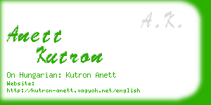 anett kutron business card